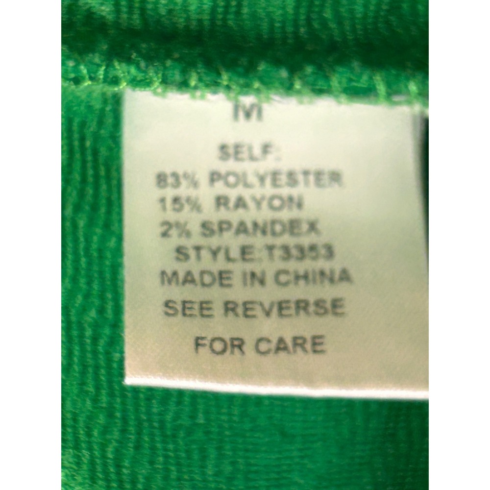 SEE AND BE SEEN Textured Geometric Knit Top Short Sleeve Crew Neck Green Medium - Picture 3 of 6